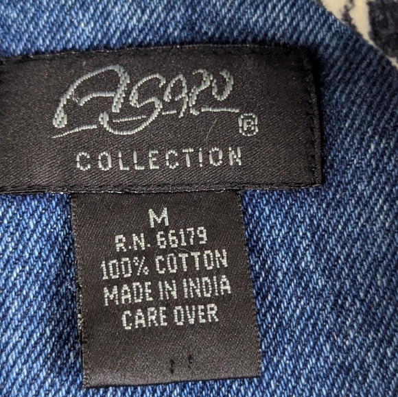 Bohemian Custom Made Jean Jacket Featuring Girl with Beaded Sunglasses Medium - Picture 5 of 10